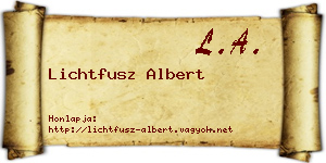 Lichtfusz Albert névjegykártya